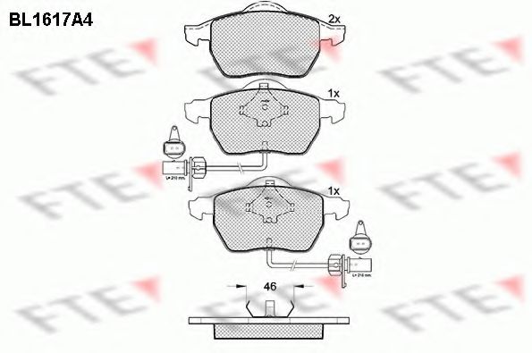 FTE BL1617A4 Тормозные колодки для VOLKSWAGEN (Фольксваген) FTE BL1617A4 Тормозные колодки для VOLKSWAGEN (Фольксваген)