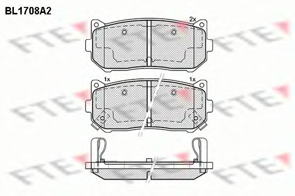 FTE BL1708A2 Тормозные колодки для KIA MENTOR (Киа Мэнтор) FTE BL1708A2 Тормозные колодки для KIA MENTOR (Киа Мэнтор)