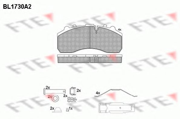 FTE BL1730A2 Тормозные колодки для MERCEDES-BENZ ACTROS (Мэрcэдэс-бэнз Аcтрос) FTE BL1730A2 Тормозные колодки для MERCEDES-BENZ ACTROS (Мэрcэдэс-бэнз Аcтрос)