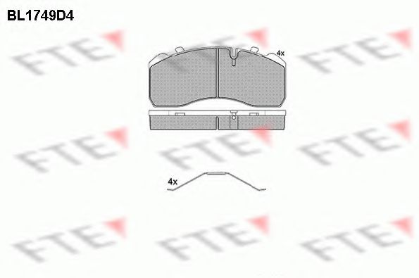 FTE BL1749D4 Тормозные колодки для MAN M 2000 M (Ман М 2000 м) FTE BL1749D4 Тормозные колодки для MAN M 2000 M (Ман М 2000 м)