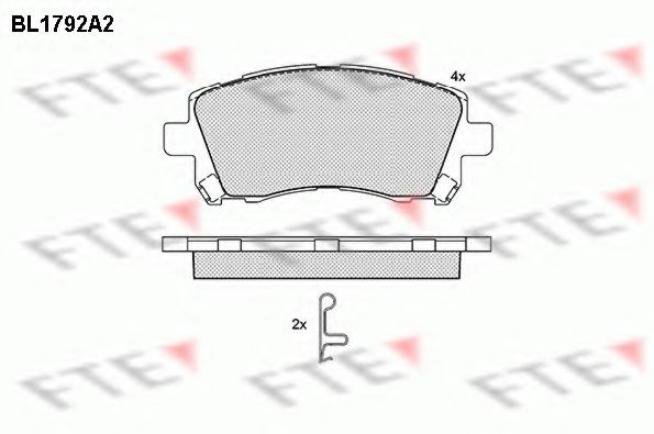 FTE BL1792A2 Тормозные колодки для SUBARU LIBERTY III (Субару Либэртъ 3) FTE BL1792A2 Тормозные колодки для SUBARU LIBERTY III (Субару Либэртъ 3)