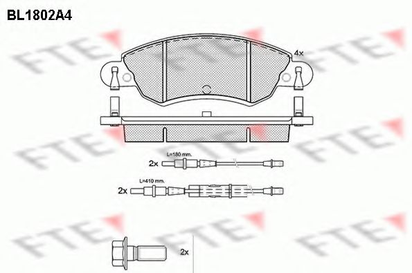 FTE BL1802A4 Тормозные колодки для CITROËN C5 II (CитроËн С5 2) FTE BL1802A4 Тормозные колодки для CITROËN C5 II (CитроËн С5 2)