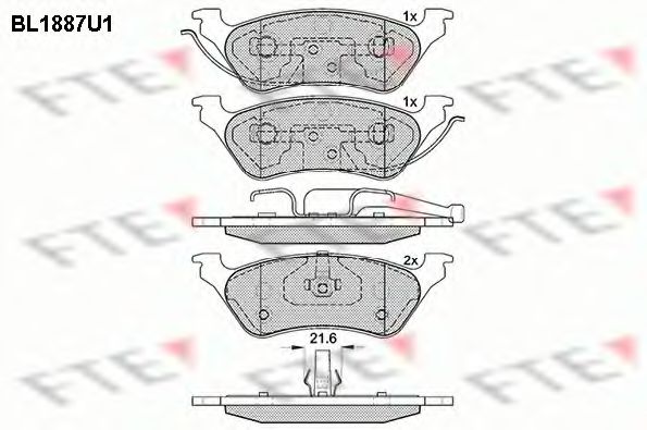 FTE BL1887U1 Тормозные колодки для CHRYSLER TOWN COUNTRY IV (Крайслер Таун кантри 4) FTE BL1887U1 Тормозные колодки для CHRYSLER TOWN COUNTRY IV (Крайслер Таун кантри 4)