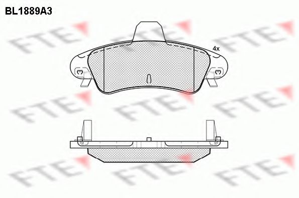 FTE BL1889A3 Тормозные колодки для FORD MONDEO (Форд Мондэо) FTE BL1889A3 Тормозные колодки для FORD MONDEO (Форд Мондэо)