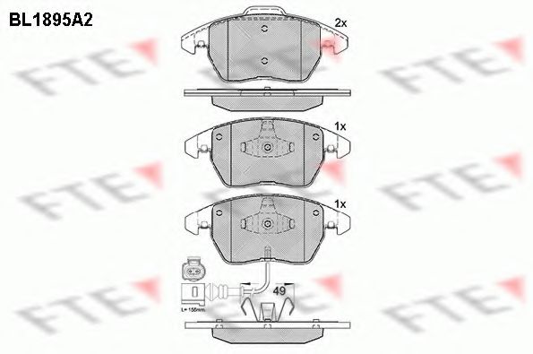 FTE BL1895A2 Тормозные колодки для VOLKSWAGEN (Фольксваген) FTE BL1895A2 Тормозные колодки для VOLKSWAGEN (Фольксваген)