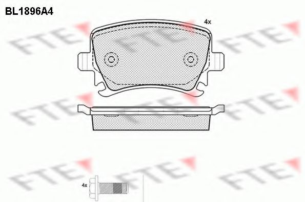 FTE BL1896A4 Тормозные колодки для VOLKSWAGEN (Фольксваген) FTE BL1896A4 Тормозные колодки для VOLKSWAGEN (Фольксваген)