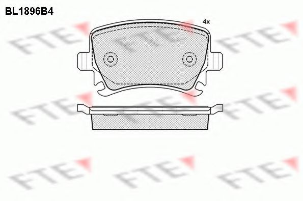 FTE BL1896B4 Тормозные колодки для VOLKSWAGEN (Фольксваген) FTE BL1896B4 Тормозные колодки для VOLKSWAGEN (Фольксваген)