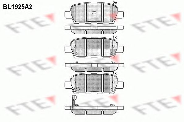 FTE BL1925A2 Тормозные колодки для NISSAN TEANA I (Ниссан Теана 1) FTE BL1925A2 Тормозные колодки для NISSAN TEANA I (Ниссан Теана 1)