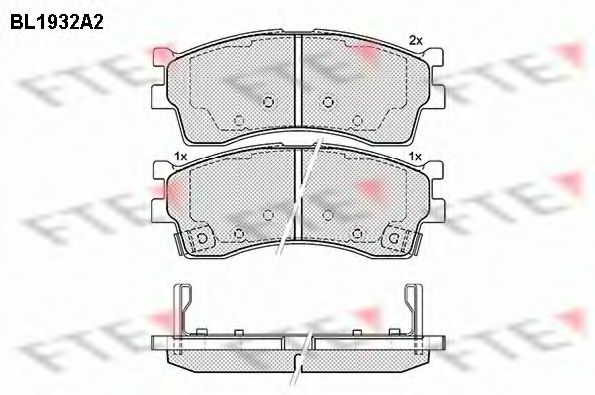 FTE BL1932A2 Тормозные колодки для KIA MENTOR (Киа Мэнтор) FTE BL1932A2 Тормозные колодки для KIA MENTOR (Киа Мэнтор)