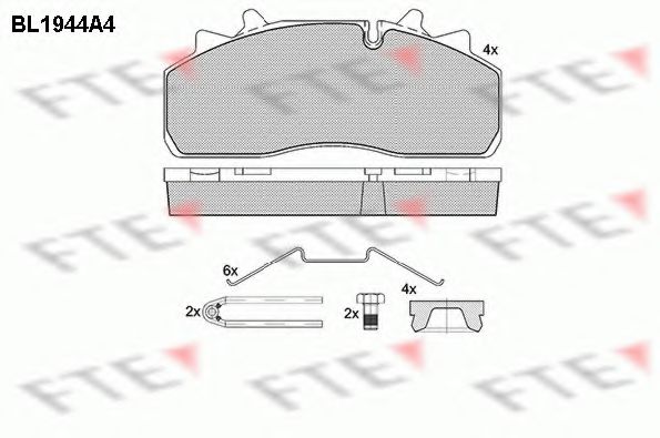 FTE BL1944A4 Тормозные колодки для DAF LF (Даф Лф) FTE BL1944A4 Тормозные колодки для DAF LF (Даф Лф)