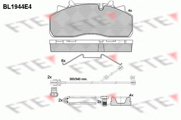 FTE BL1944E4 Тормозные колодки для DAF LF (Даф Лф) FTE BL1944E4 Тормозные колодки для DAF LF (Даф Лф)