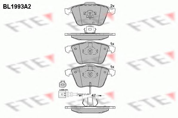 FTE BL1993A2 Тормозные колодки для VOLKSWAGEN BORA / JETTA V (1K5), GOLF V Variant (1K5), JETTA V (1K5), VENTO V (1K5) 1.4 TSI FTE BL1993A2 Тормозные колодки для VOLKSWAGEN BORA / JETTA V (1K5), GOLF V Variant (1K5), JETTA V (1K5), VENTO V (1K5) 1.4 TSI