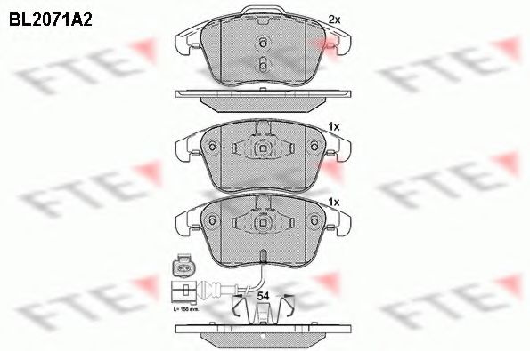 FTE BL2071A2 Тормозные колодки для VOLKSWAGEN (Фольксваген) FTE BL2071A2 Тормозные колодки для VOLKSWAGEN (Фольксваген)