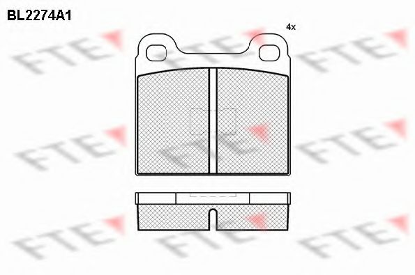FTE BL2274A1 Тормозные колодки для AUDI 80 (Ауди 80) FTE BL2274A1 Тормозные колодки для AUDI 80 (Ауди 80)