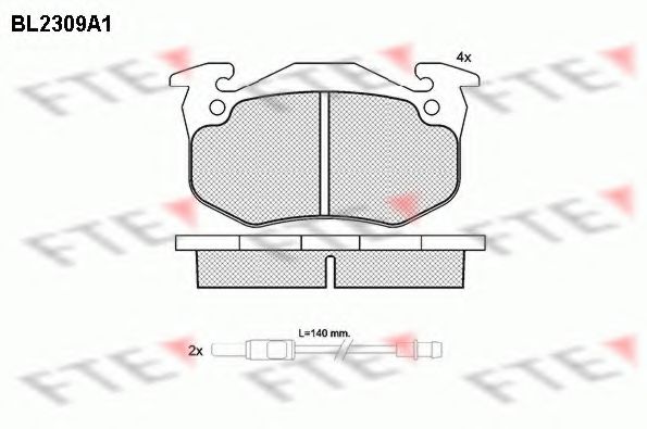 FTE BL2309A1 Тормозные колодки для PEUGEOT 305 II (Пежо 305 2) FTE BL2309A1 Тормозные колодки для PEUGEOT 305 II (Пежо 305 2)