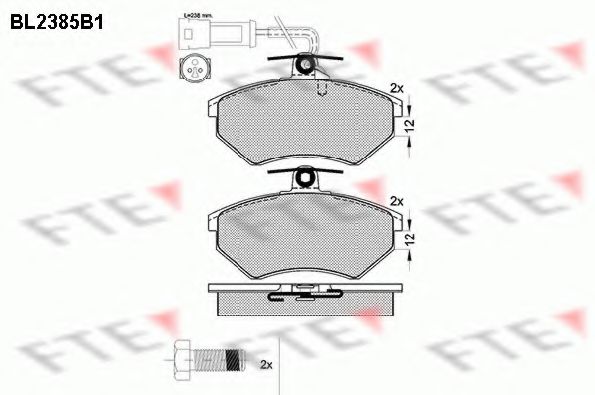 FTE BL2385B1 Тормозные колодки для AUDI 90 (Ауди 90) FTE BL2385B1 Тормозные колодки для AUDI 90 (Ауди 90)