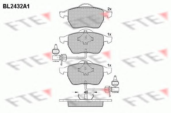 FTE BL2432A1 Тормозные колодки для VOLKSWAGEN (Фольксваген) FTE BL2432A1 Тормозные колодки для VOLKSWAGEN (Фольксваген)