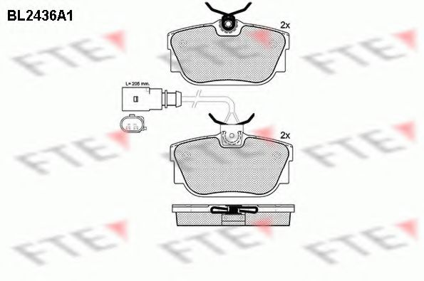FTE BL2436A1 Тормозные колодки для VOLKSWAGEN T4 CARAVELLE (Фольксваген Т4 cараvэллэ) FTE BL2436A1 Тормозные колодки для VOLKSWAGEN T4 CARAVELLE (Фольксваген Т4 cараvэллэ)