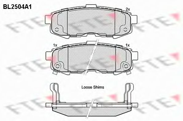 FTE BL2504A1 Комплект тормозных колодок, дисковый тормоз 