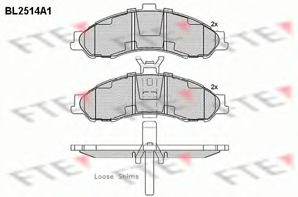 FTE BL2514A1 Комплект тормозных колодок, дисковый тормоз 