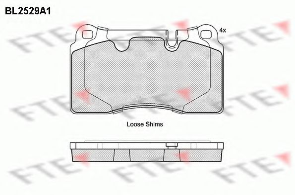 FTE BL2529A1 Комплект тормозных колодок, дисковый тормоз 