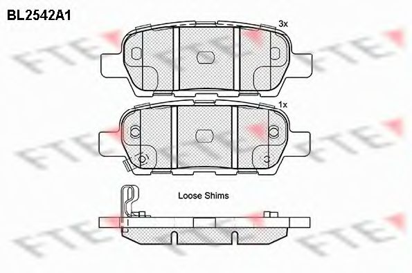 FTE BL2542A1 Комплект тормозных колодок, дисковый тормоз 