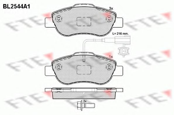 FTE BL2544A1 Тормозные колодки для FIAT 500 C (Фиат 500 c) FTE BL2544A1 Тормозные колодки для FIAT 500 C (Фиат 500 c)