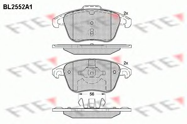 FTE BL2552A1 Тормозные колодки для CITROËN C4 PICASSO I (CитроËн С4 пикассо 1) FTE BL2552A1 Тормозные колодки для CITROËN C4 PICASSO I (CитроËн С4 пикассо 1)