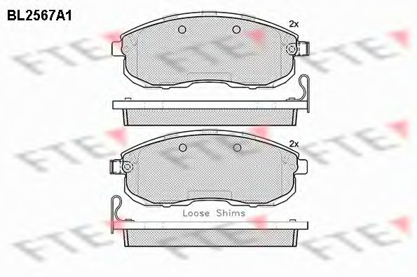 FTE BL2567A1 Тормозные колодки для NISSAN TEANA I (Ниссан Теана 1) FTE BL2567A1 Тормозные колодки для NISSAN TEANA I (Ниссан Теана 1)