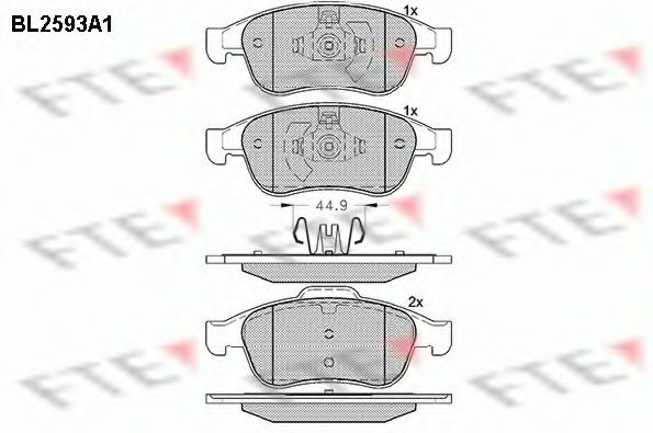 FTE BL2593A1 Тормозные колодки для RENAULT GRAN III (Рено Гран 3) FTE BL2593A1 Тормозные колодки для RENAULT GRAN III (Рено Гран 3)