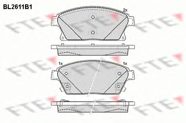FTE BL2611B1 Тормозные колодки для CADILLAC ATS (Кадилак Ац) FTE BL2611B1 Тормозные колодки для CADILLAC ATS (Кадилак Ац)