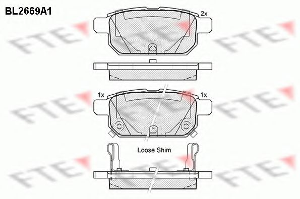 FTE BL2669A1 Комплект тормозных колодок, дисковый тормоз 