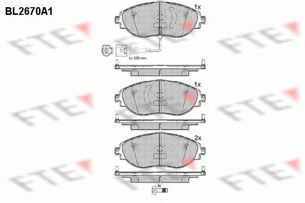 FTE BL2670A1 Тормозные колодки для VOLKSWAGEN (Фольксваген) FTE BL2670A1 Тормозные колодки для VOLKSWAGEN (Фольксваген)