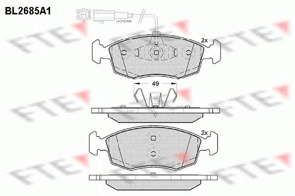 FTE BL2685A1 Тормозные колодки для FIAT 500 C (Фиат 500 c) FTE BL2685A1 Тормозные колодки для FIAT 500 C (Фиат 500 c)