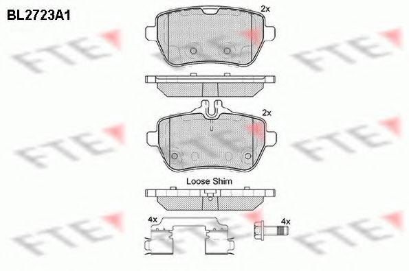 FTE BL2723A1 Комплект тормозных колодок, дисковый тормоз 