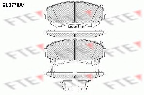 FTE BL2778A1 Тормозные колодки для CADILLAC CTS (Кадилак Cц)