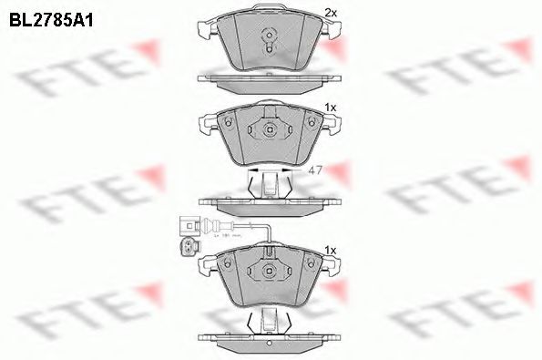 FTE BL2785A1 Тормозные колодки для AUDI TT (Ауди Тт) FTE BL2785A1 Тормозные колодки для AUDI TT (Ауди Тт)