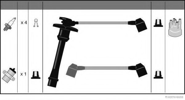 HERTH+BUSS JAKOPARTS J5382020 Комплект проводов зажигания для TOYOTA CARINA E (Тойота/тоета Карина е) HERTH+BUSS JAKOPARTS J5382020 Комплект проводов зажигания для TOYOTA CARINA E (Тойота/тоета Карина е)