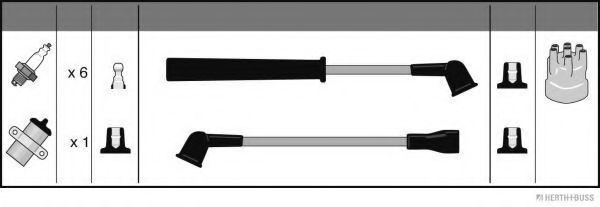 HERTH+BUSS JAKOPARTS J5382039 Комплект проводов зажигания 07 1991 для TOYOTA 4 RUNNER (Тойота/тоета 4 руннэр) HERTH+BUSS JAKOPARTS J5382039 Комплект проводов зажигания 07 1991 для TOYOTA 4 RUNNER (Тойота/тоета 4 руннэр)