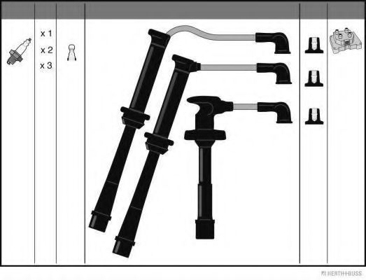 HERTH+BUSS JAKOPARTS J5383037 Комплект проводов зажигания для MAZDA 323 F V (Мазда 323 ф5) HERTH+BUSS JAKOPARTS J5383037 Комплект проводов зажигания для MAZDA 323 F V (Мазда 323 ф5)