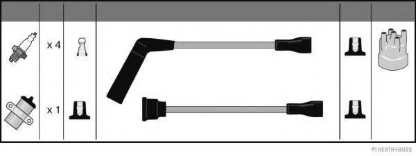 HERTH+BUSS JAKOPARTS J5387008 Комплект проводов зажигания для SUBARU (Субару) HERTH+BUSS JAKOPARTS J5387008 Комплект проводов зажигания для SUBARU (Субару)