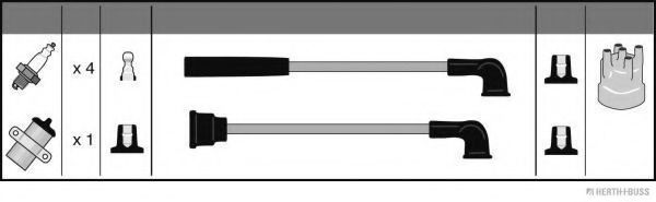 HERTH+BUSS JAKOPARTS J5387013 Комплект проводов зажигания для SUZUKI SWIFT II (Сузуки Свифт 2) HERTH+BUSS JAKOPARTS J5387013 Комплект проводов зажигания для SUZUKI SWIFT II (Сузуки Свифт 2)