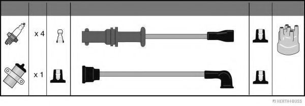 HERTH+BUSS JAKOPARTS J5387014 Комплект проводов зажигания для SUBARU (Субару) HERTH+BUSS JAKOPARTS J5387014 Комплект проводов зажигания для SUBARU (Субару)