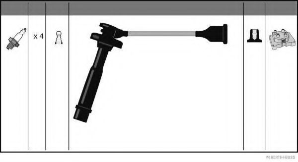 HERTH+BUSS JAKOPARTS J5388002 Комплект проводов зажигания Япония для SUZUKI SWIFT II (Сузуки Свифт 2) HERTH+BUSS JAKOPARTS J5388002 Комплект проводов зажигания Япония для SUZUKI SWIFT II (Сузуки Свифт 2)