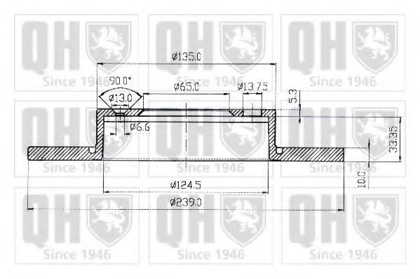 QUINTON HAZELL BDC1010 Тормозной диск для AUDI 80 (Ауди 80) QUINTON HAZELL BDC1010 Тормозной диск для AUDI 80 (Ауди 80)