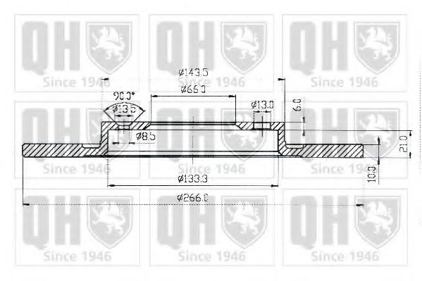 QUINTON HAZELL BDC3247 Тормозной диск для PEUGEOT 305 II (Пежо 305 2) QUINTON HAZELL BDC3247 Тормозной диск для PEUGEOT 305 II (Пежо 305 2)
