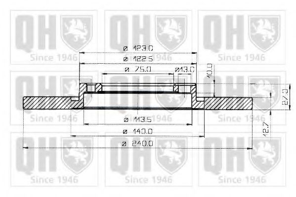 QUINTON HAZELL BDC3266 Тормозной диск 