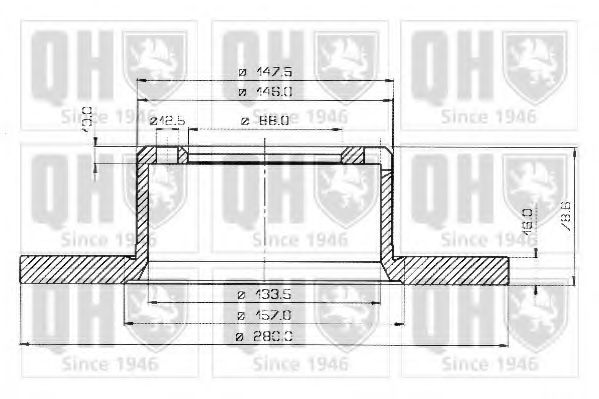 QUINTON HAZELL BDC3305 Тормозной диск 