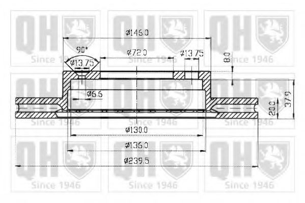 QUINTON HAZELL BDC3438 Тормозной диск для FORD FIESTA (Форд Фиэста) QUINTON HAZELL BDC3438 Тормозной диск для FORD FIESTA (Форд Фиэста)
