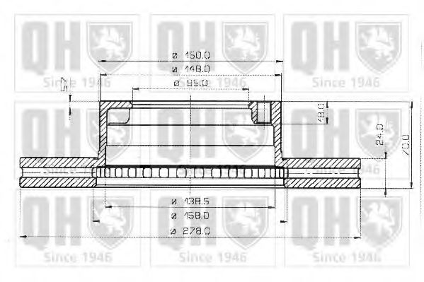 QUINTON HAZELL BDC3450 Тормозной диск для RENAULT MASTER I (Рено Мастэр и) QUINTON HAZELL BDC3450 Тормозной диск для RENAULT MASTER I (Рено Мастэр и)